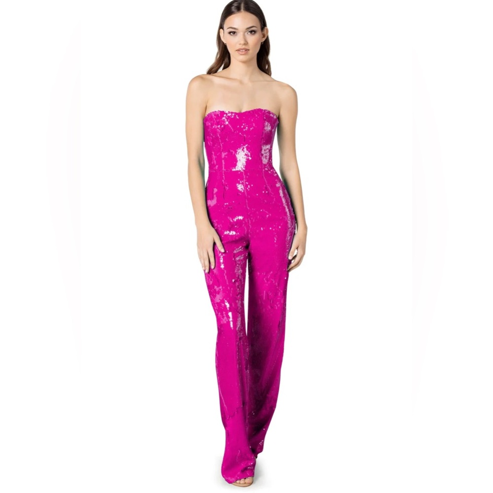Dress the Population Pink Sequin Jumpsuit